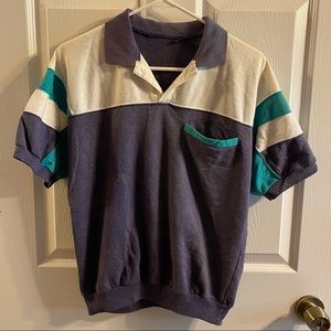 Vintage 80s men sport collared shirt
